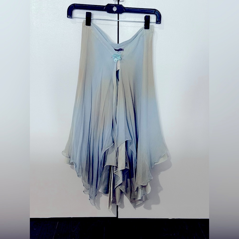 Vintage 100% Silk NWT Elegant Layered Midi Skirt